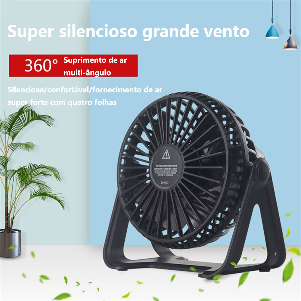 Pequeno Ventilador Elétrico De Mesa Portátil Em Grande Vento USB Recarregável