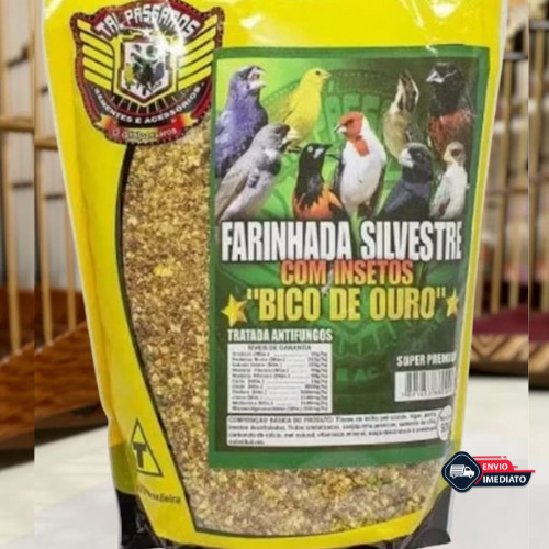 Ração FARINHADA SILVESTRE BICO DE OURO 500g Tal Pássaros em Oferta na Shopee