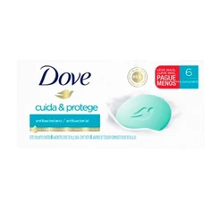 Sabonete em Barra Dove Protege & Cuida Antibacteriano 90g 6 Unidades