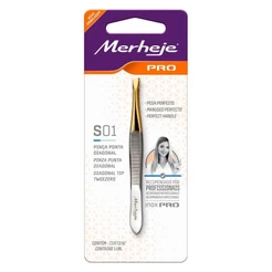 Pinça Depilatória Profissional Merheje Pro Ponta Diagonal S01