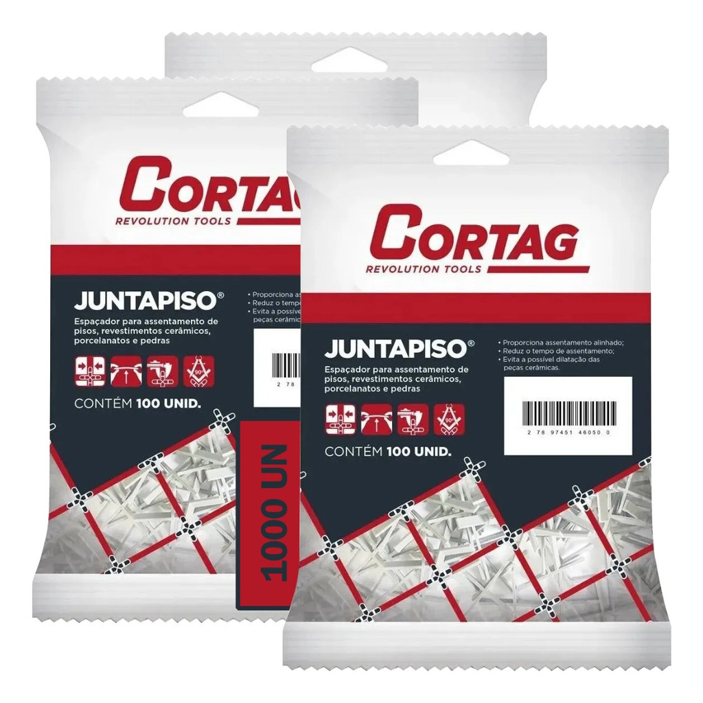 Espaçador Para Piso Porcelanato Cruzeta 5mm Kit 1.000 Peças