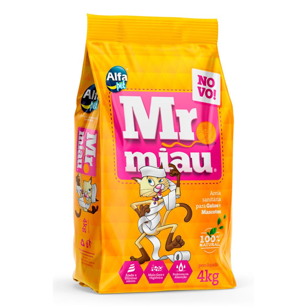 Areia Higiênica Para Gatos Mr. Miau 4kg em Oferta na Shopee