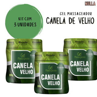Kit c/ 3 unid. Gel massageador CANELA DE VELHO 200g Rhenuks em Oferta na Shopee