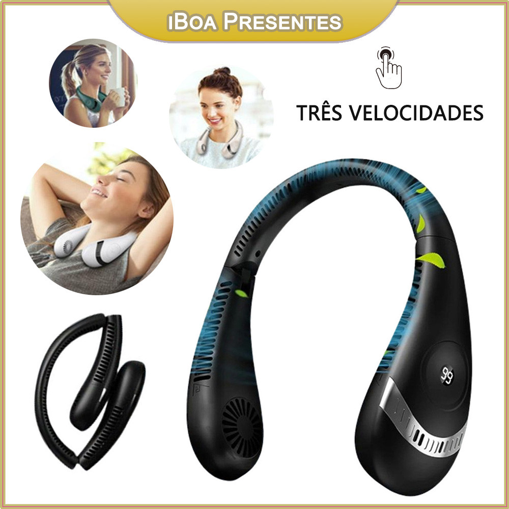 Ventilador De Refrigeração USB Portátil Dobrável Para Pendurar No Pescoço