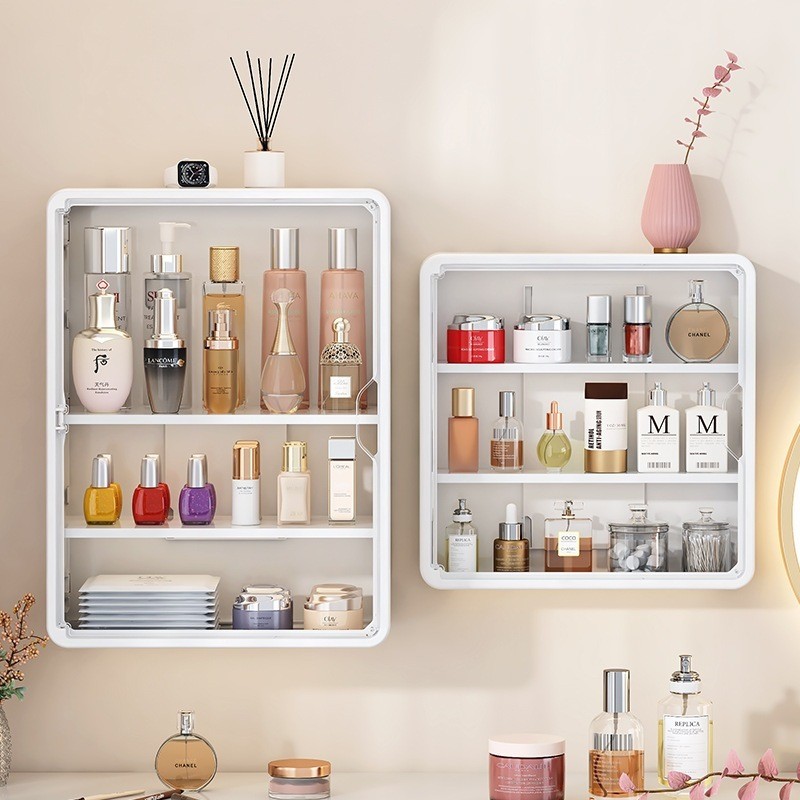 Estante Expositora Organizador de Cosméticos/Colecionáveis de Parede Multifuncional Sem Perfuração