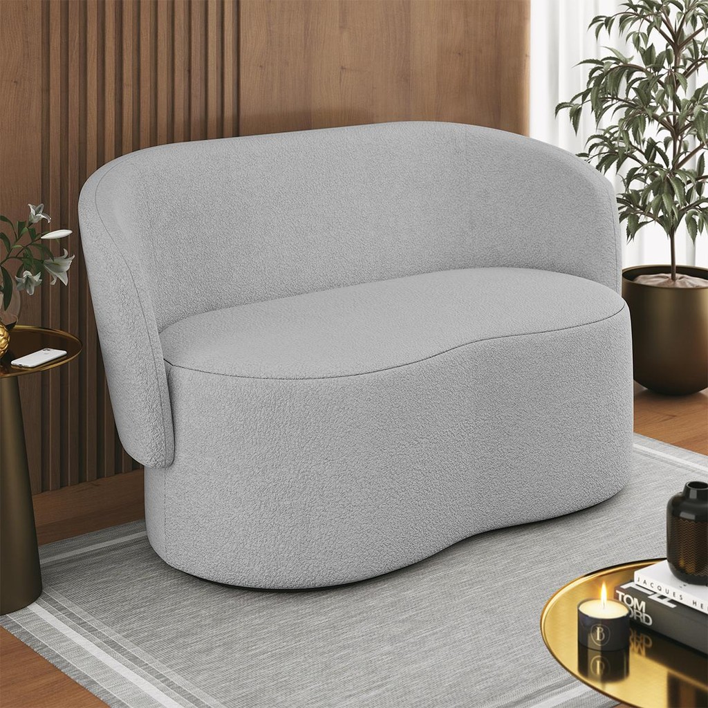 Sofá Orgânico 2 Lugares Bouclê Sala de Estar Balaqui Decor em Oferta na Shopee