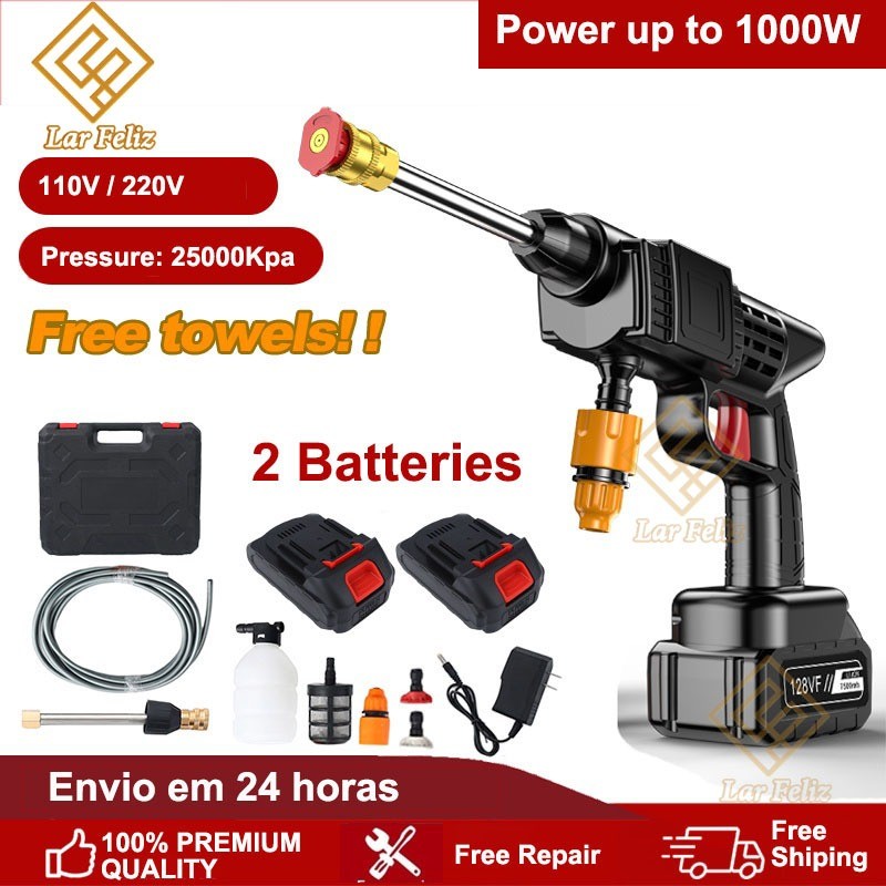 Lavadora de Alta Pressão Bivolt Portátil Profissional Sem Fio Recarregável 110V E 220V com 48V Bateria—Envio Imediato em Oferta na Shopee