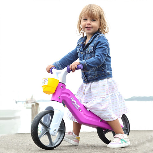 Bicicleta Infantil sem Pedal Equilíbrio Menina Bicicletinha Rosa Roda Emborrachada Banco Ajustável
