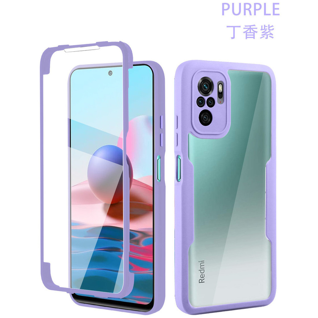 YBD 360 ° Capa Protetora Dupla Face Para Telefone Xiaomi POCO M5S Redmi Nota 10 4G 10S Pro Max Ultra Fina Proteção Frontal E Traseira Em Silicone
