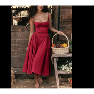 Lovito Elegante Vestido Feminino Liso Drapeado com Linha Estruturada LNL40130