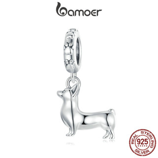 Bamoer 925 Sterling Sliver Charm Cute Corgi Design Pendant Acessórios Para Pulseiras Meninas Femininas em Oferta na Shopee