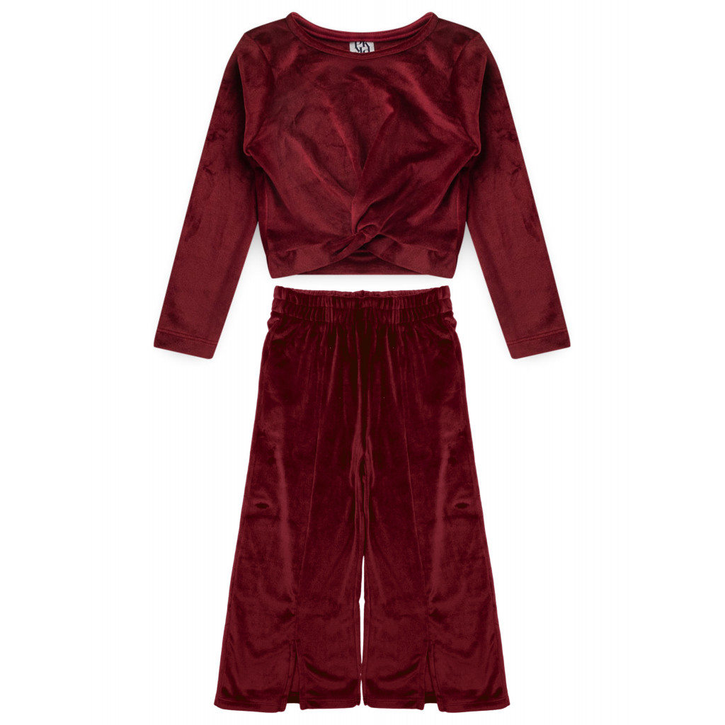 Conjunto Feminino Infantil Nó Veludo em Oferta na Shopee