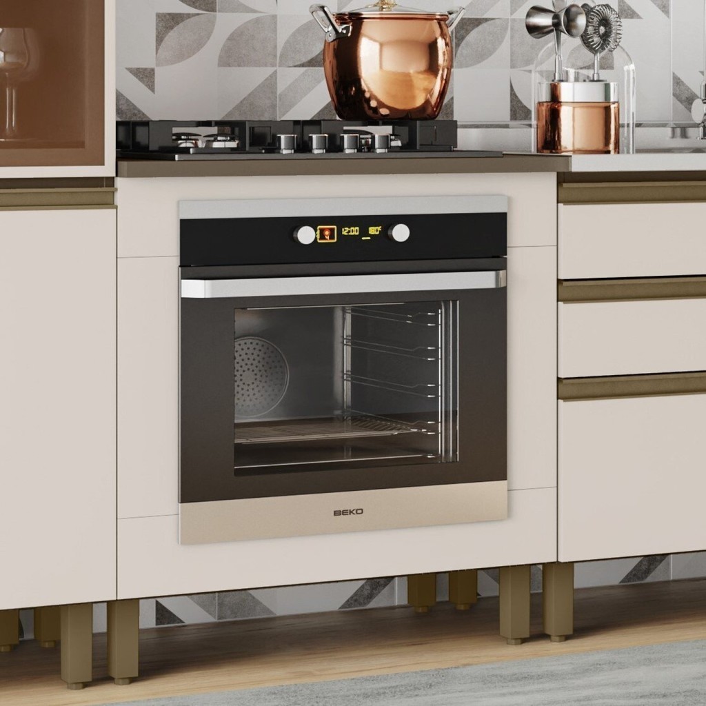 Balcão Forno de Embutir com Tampo Cooktop 100% Mdf Aurora Espresso Móveis - Home & Living
