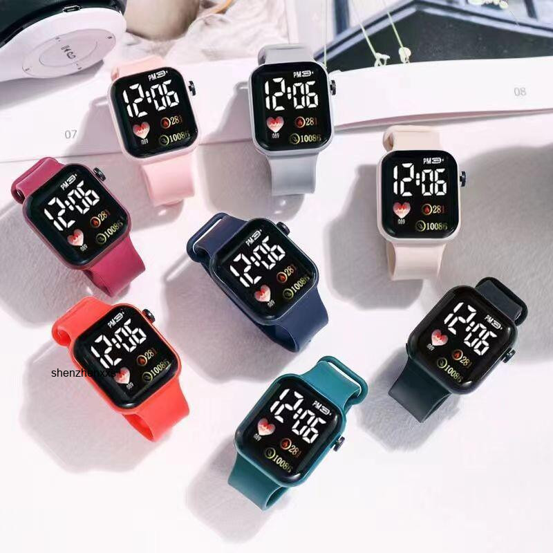 Cod Relógio de Pulso Digital Feminino Relógio Eletrônico Tela LED Design Minimalista Estilo Coreano Brilhante