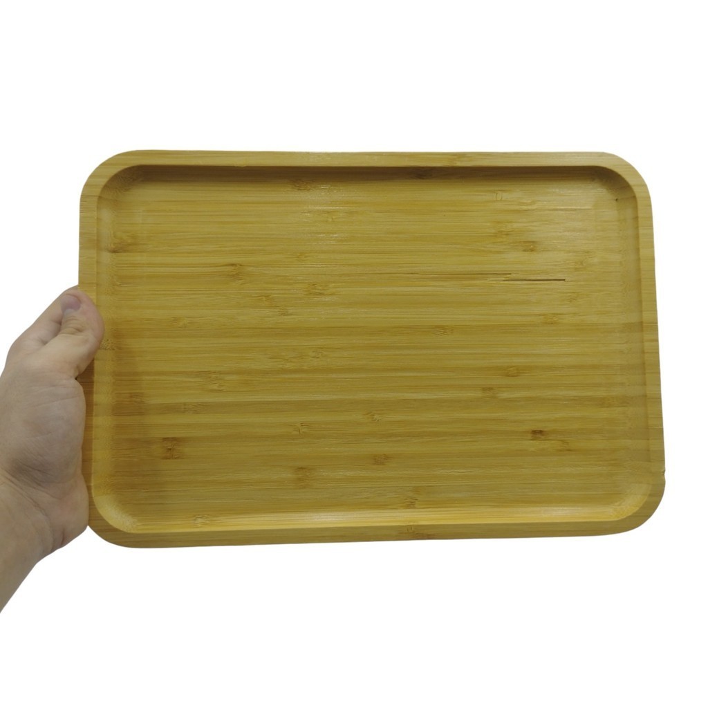 Bandeja Retangular Bambu Para Servir Café Da Manhã Decoração