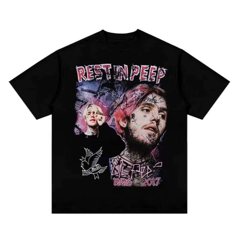 Camiseta camisa T-shirt de manga curta para homens e mulheres, Hip Hop, Rap, Pest, Inpeep, Lil Peep, Harajuku, T-shirt vintage, moda, 1996-2017
