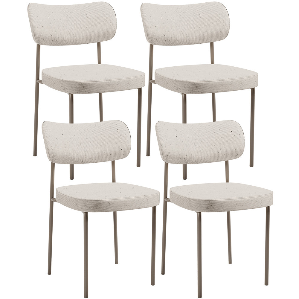 Kit 04 Cadeiras Decorativa Estofada Para Sala de Jantar Melina Base Arena L02 Linho Cru - Lyam Decor em Oferta na Shopee