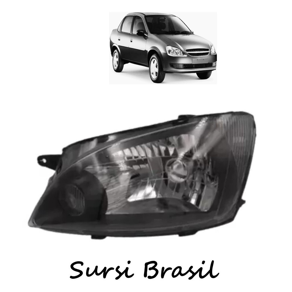 Farol Corsa Classic 2011 2012 A 2015 2016 Mascara Negra