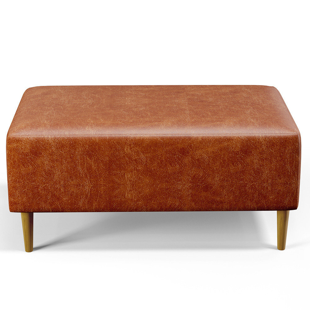 Puff Decorativo Sala de Estar Cléo W01 Pés Palito 90 cm Couríssimo Camel - Lyam Decor · foto 2