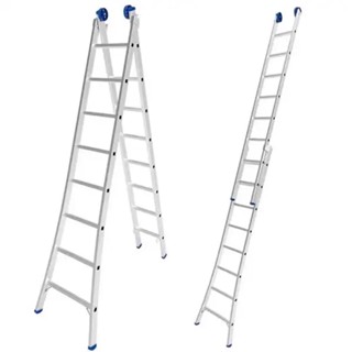 Escada de Alumínio Extensiva 2 x 8 Degraus 2,53 x 4,21 Metros EVALD em Oferta na Shopee