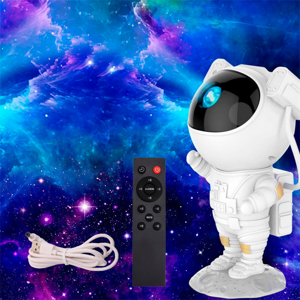 Projetor Galáxia Astronauta LED USB Controle Estrelas Quarto Infantil Romântico Bluetooth Estrela