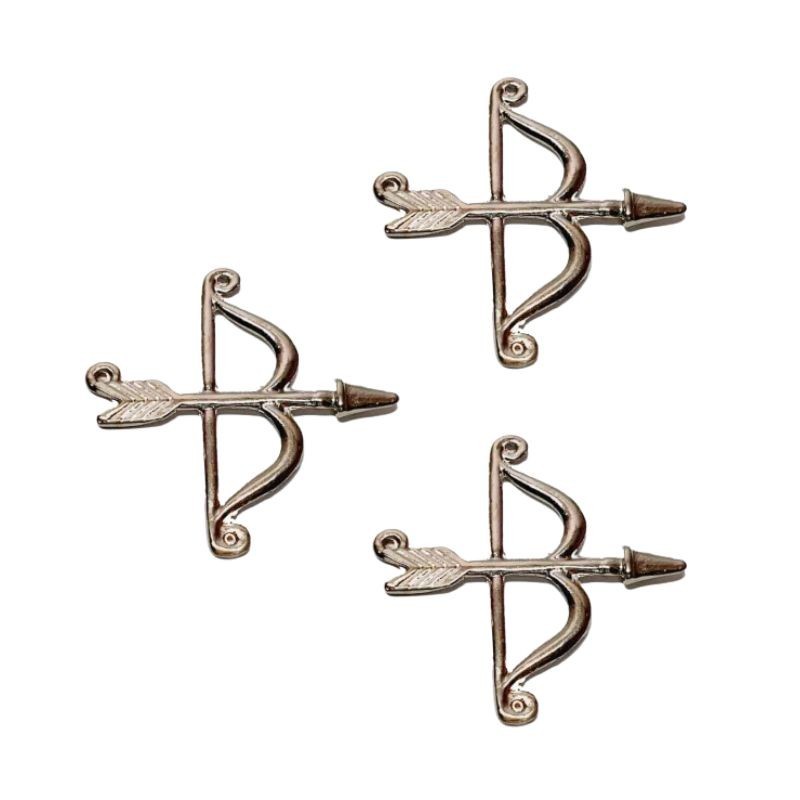 Kit 3 Pingente Arco Flecha 4,5cm Oxóssi Caboclos Umbanda