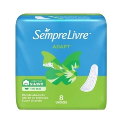 Absorvente Sempre Livre Adapt Suave sem Abas 8 Unidades