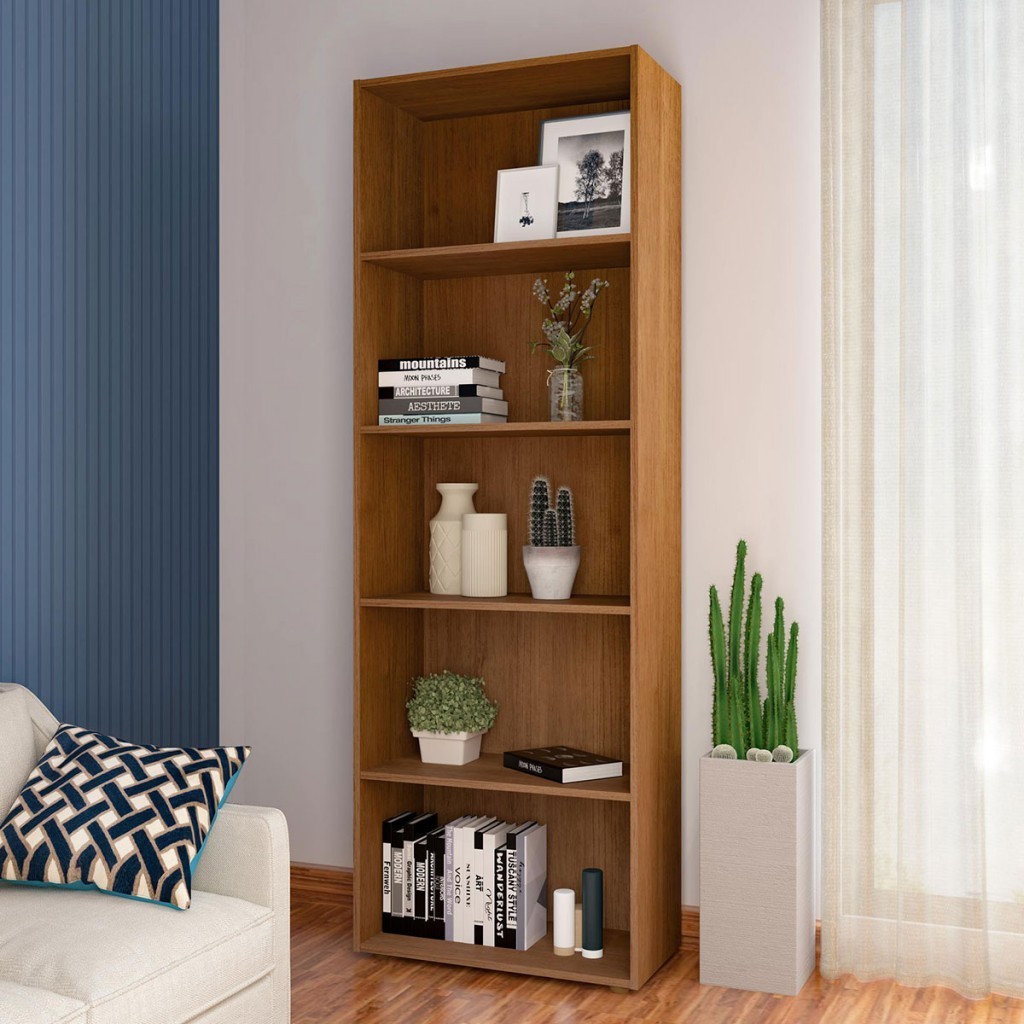 Estante para Livros Multy 4 Prateleiras Cinamomo - Pnr Móveis em Oferta na Shopee