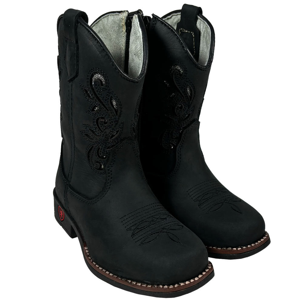 Bota Country Infantil Feminina Com Brilho Prata Oklahoma Country