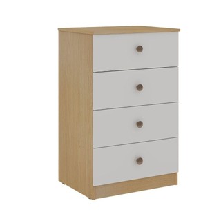 Comoda Amora 4 Gavetas Savana / Branco em Oferta na Shopee