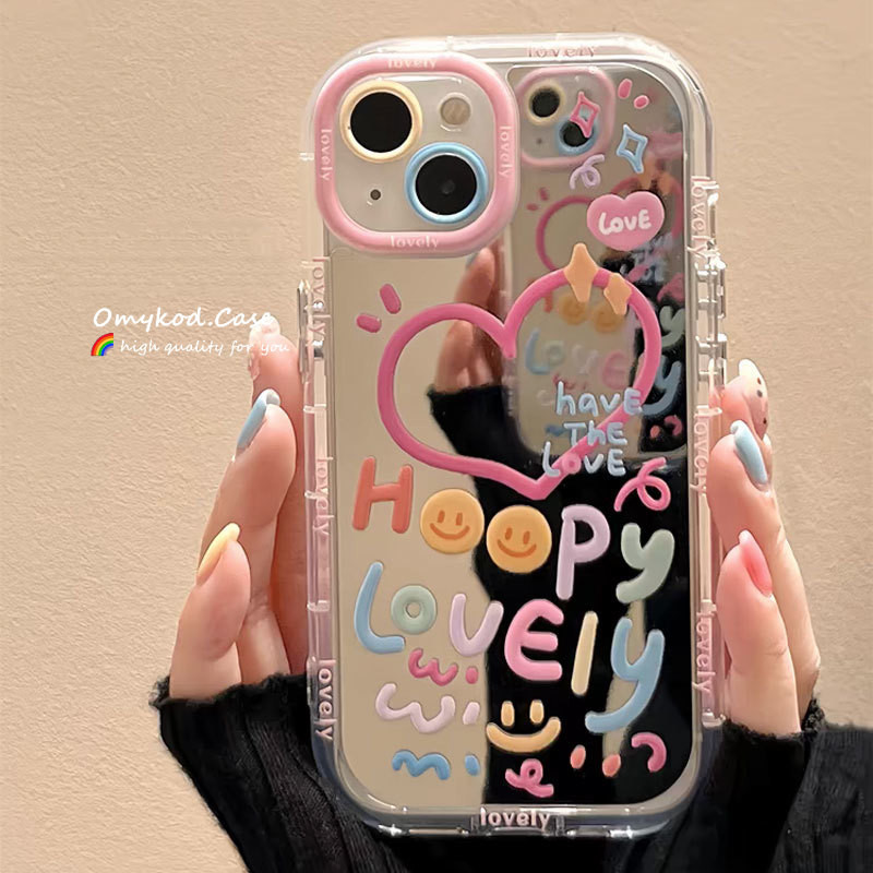 Compatível Para Samsung A05 A05S A15 A14 A13 A12 A55 A54 A51 A35 A34 A32 A25 A24 A03 A02S Desenho Animado Fofo Estampas Avançado Minimalista Espelho Capinha De Celular Antiqueda Protetora