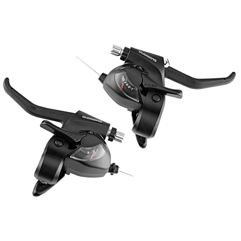 PAR ALAVANCA CÂMBIO/FREIO SHIMANO TOURNEY ST-EF41 EZ FIRE V-BRAKE OU DISCO MECÂNICO - 3X7V em Oferta na Shopee