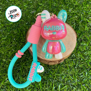 Chaveiro Coelho Metalizado - Rosa e Verde Água - 6cm - 1 unidade - Rizzo em Oferta na Shopee