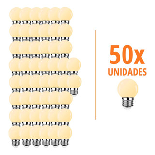 Kit 50 Lâmpada Bolinha Bulbo Led 4w Branco Quente 110v 220v