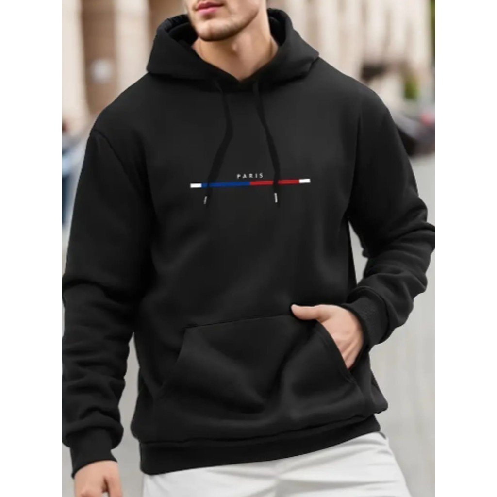 Moletom Masculino CASUAL basico paris casual Blusa De Frio Lançamento Canguru Com Capuz Casaco inverno Casaco Lançamento Canguru agasalho Blusa