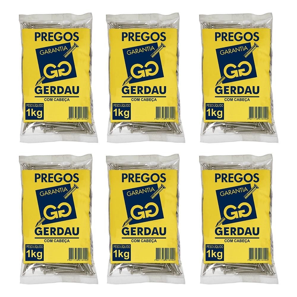 Kit Com 6kg De Prego Com Cabeça Gerdau 17x27 - Home & Living
