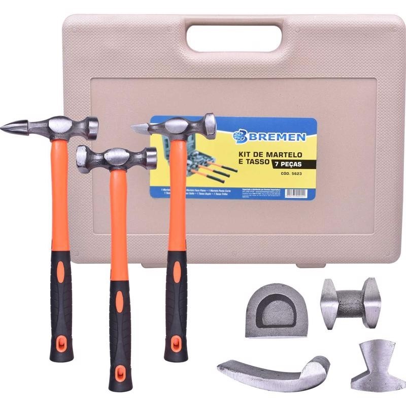 Jogo de Martelos e Tasso em Aço Kit com 7 Peças 5623 BREMEN em Oferta na Shopee