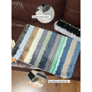 Kit com 1/3 Tapete Sala Quarto Banheiro Peludo 40x60 cm Antiderrapante Ins pequeno Colorido em Oferta na Shopee