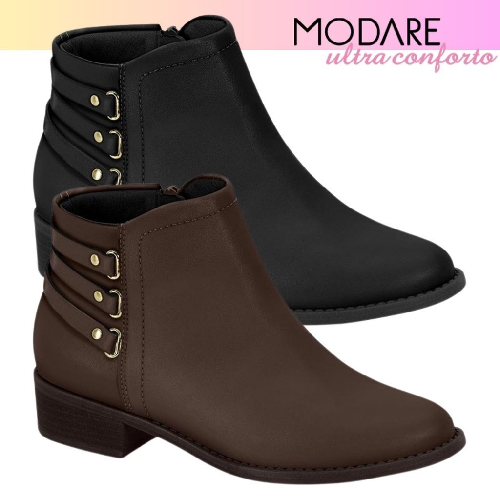 Bota Feminina Modare Cano Curto Lisa Ultraconforto Fashion em Oferta na Shopee