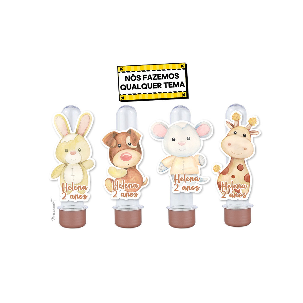 15 Apliques 3d para Tubete 13cm Aplique Tag Topper Personalizados Urso de Pelucia
