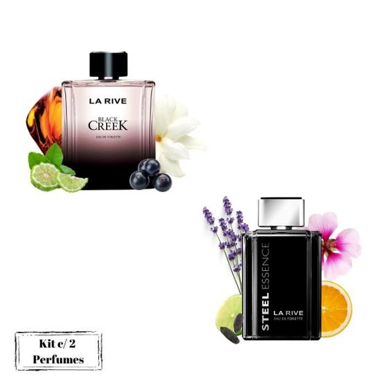 KIT 2 Perfumes Masculino La Rive 1 Black Creek 100ml + 1 Steel Essence 100ml
