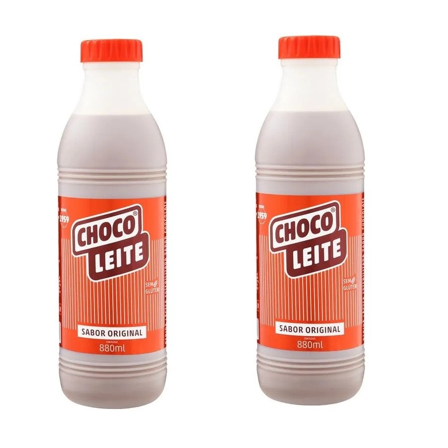 Kit 02 garrafas Bebida Láctea Esterilizada Chocolate Original Choco Leite  880ml cada