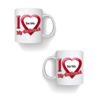 Caneca de porcelana 325 ml (I Love my boyfriend // I Love my girlfriend com foto)