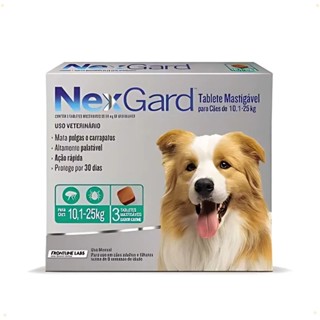 Nexgard Antipulgas e Carrapatos Cães de 10 a 25kg 3 Tabletes em Oferta na Shopee