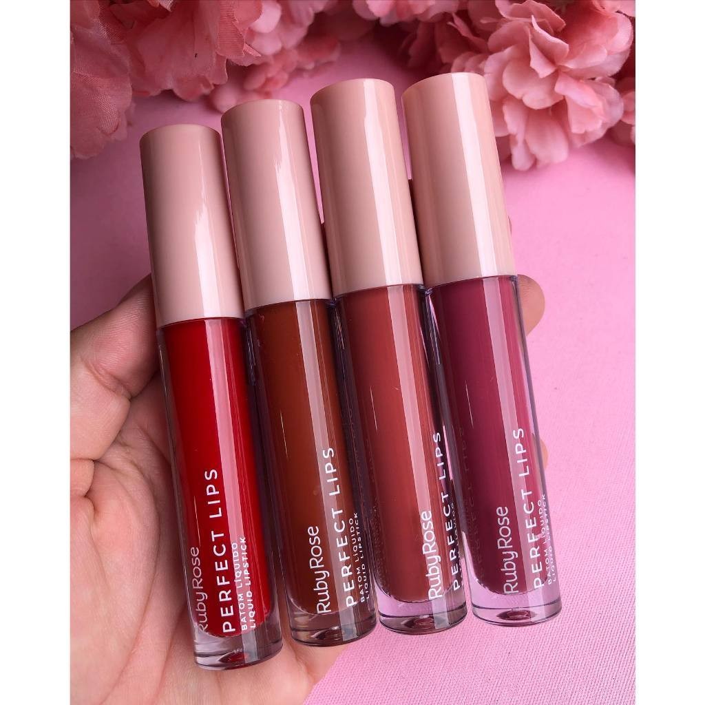 Batom Líquido Perfect Lips linha rosa - Ruby Rose linha rosa Rushed em Oferta na Shopee