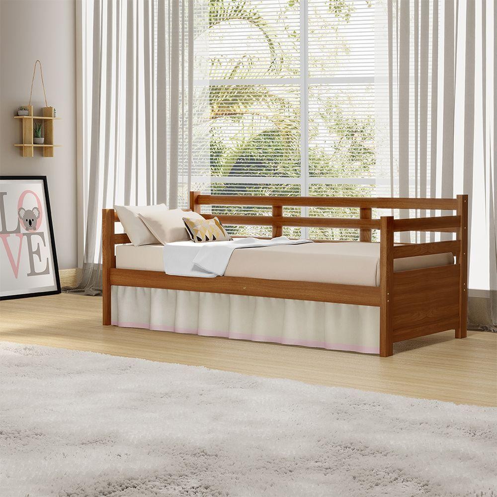 Sofá Cama Vintage Enjoy Mona Em Madeira Rústica Castanho Acompanha Nicho - Marrom em Oferta na Shopee