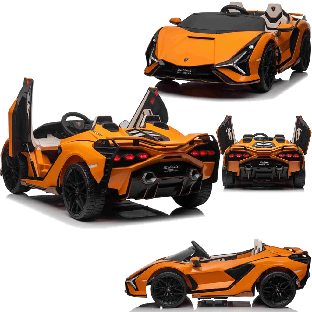 Carro Eletrico Bandeirante Lamborghini Sian 12V Controle Laranja