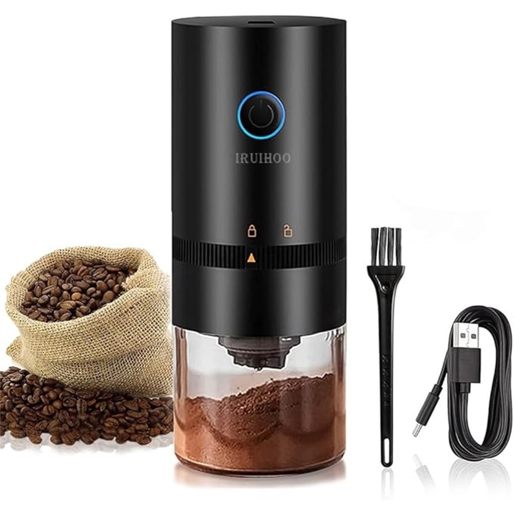 Imagem Moedor De Café Em Grãos Portátil Elétrico Carregamento USB-C Profissional Núcleo De Moagem Cerâmica