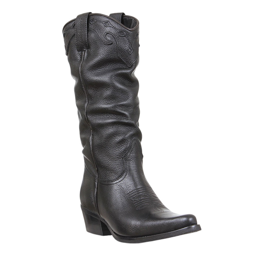 Bota Feminina Bico Fino Preta Cow Way 37901