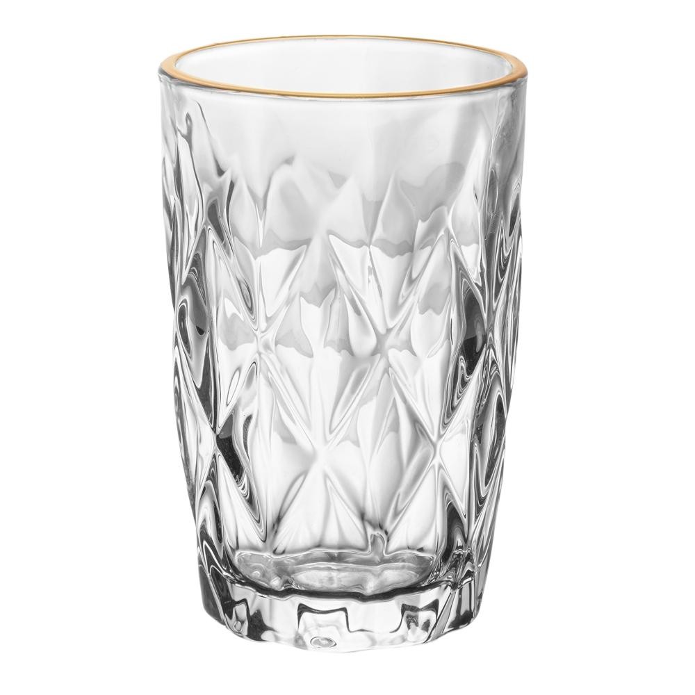 Copo Alto com Fio de OuroDiamond Lyor 390ml Vidro - Home & Living